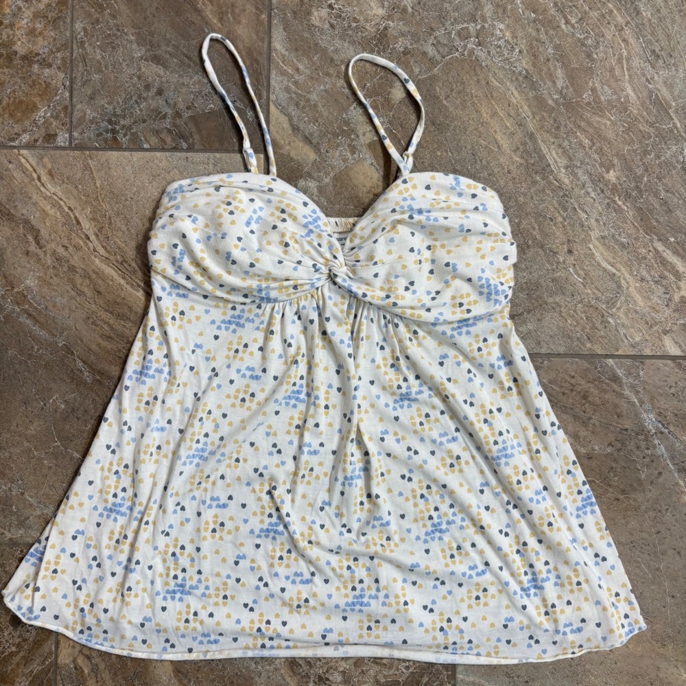 No Boundaries Womens Heart Print Babydoll Cami Top Large 11/13